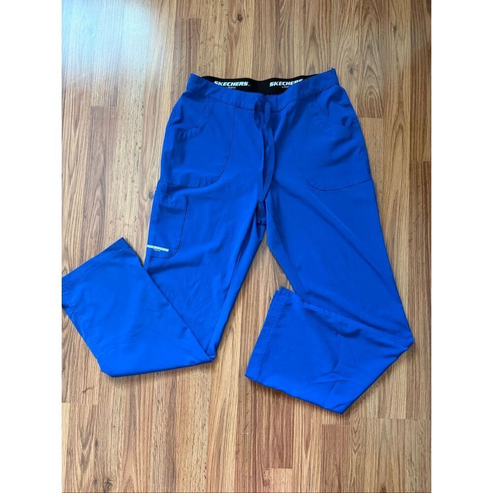 Skechers by Barco Women's Reliance Drawstring Stretch Scrub Pants Blue Medium